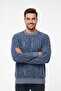 Men's Crew Neck Patterned Soft Sweater