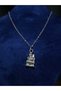 Steel Necklace with Sorcerer's Castle Figure Halloween Halloween Themed Gothic Jewelry Accessory - 7