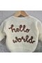 Hello World Newborn Baby Sweater - 3