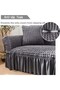 Bürümcük Sofa Cover, Armchair Cover, Single Seat, with Skirt, Elastic, Flexible, Washable - 6