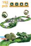 Dinosaur Tracks 192 Pieces Dinosaur Themed Moving Rails with Dinosaur Vehicle Bridge