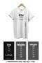 White Unisex Shadow Printed Short Sleeve T-shirt - 3