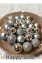 Christmas Pine Tree Ornament 24Pcs 3cm Silver Color Christmas Ball Set Christmas Balls