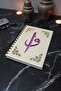 دفتر ملاحظات بغطاء خشبي منقوش من Elif Vav - جدول أعمال - يوميات - دفتر هدايا غير مبطن