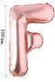 Foil Balloon Letter F Helium Balloon 100 Cm Rose Color