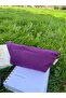 Purple Linen Washable Zippered Single Compartment Cloth Pen Holder Pencil Case Wallet Makeup Bag