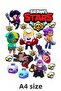 Brawl Star Character And Logo A4 Edible Ornament Pastry Cookie Sugar Dough Paper Print