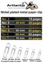 Metal Paper Clip No 4 33 mm 1 Pack of 100 Nickel Plated Metal Paper Clip Durable Stainless 20 Sheets Capacitance - 4