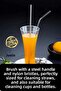 4 Stainless Steel Straws, Reusable Metal Cleaning Brush, Soft Drinks - 3