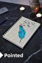 Bird Feather Themed Wooden Cover Notebook - Dotted Notebook - Agenda - School Notebook (A5 - 120 Pages)