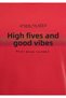 High Fives And Good Vibes Printed Red T-Shirt Slim Fit / Slim Fit 1611545-70469 - 6