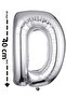 Foil Balloon Letter D Helium Balloon 40 Cm Silver Color