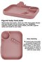 Pink Baby Silicone Feeding Set of 2 - Vacuum Plate, 3 Compartments - 6