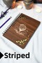 Cappadocia Wooden Cover Spiral School Notebook - Lined Notebook - 60 Sheets (120 Pages) - A5 15X21 cm