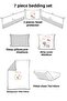 Baby 7-Piece Sleeping Set 100% Cotton 100X150Cm Gray Spring Rain -Duvet Cover Set- 70X140 Fitted Sheet - 3