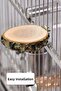 Natural 3 Pieces Circular Bird Cage Platform, Natural Round Wooden Stand Platform Budgie - 2