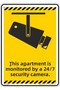 25X35Cm/Phosphorescent Composite/This Apartment Is Monitored 24/7 with Security Cameras/V6