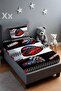 Checkered Red Racer Patterned Bedspread and Pillowcase - 2