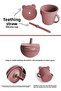 Baby Training Cup with Leak-Proof Lid and Silicone Straw, Silicone Baby Feeding Cup-Pink - 2