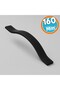 Furniture Handle Striped Model Durable Long Lasting Modern Design Black 160 mm Striped Metal 10 Pieces - 2