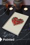 Heart Themed Wooden Cover Notebook - Dotted Notebook - Agenda - School Notebook (A5 - 120 Pages)