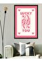 Luck Card - Light Pink One Piece Painting with Black Wooden Frame