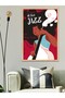Black Background Jazz Illustration Jazz Written One Piece Wooden Framed Painting - 4