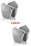 2 Pieces Silicone Oven Gloves Heat Insulated Microwave Oven Cookware Tray Holder White - 2