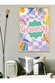 Groovy Written Retro Colorful One Piece Wooden Framed Painting - 4