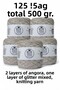 2 Layers of White Angora, 1 Layer of Brown Viscose with Gold Glitter Wrapped Around It, Knitting Yarn (500 Gr.)