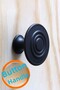 Black Matte Circle Handle - Furniture Cabinet, Kitchen Cabinet and Drawer Handles Metal with Lid