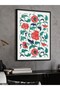 Red Flower Motif One Piece Black Wooden Framed Painting - 3