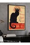 Black Cat Tour One Piece Black Wooden Framed Painting - 3