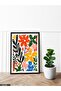 Painted Flowers One Piece Black Wooden Framed Painting - 2