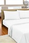 Striped Cotton Satin Double Duvet Cover Set with Elastic Sheets Hotel White Color Micro Luxury - 4