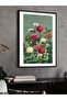 Red Floral Wall One Piece Black Wooden Framed Painting - 3