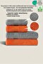 4-Piece Bath Towel Set 100% Cotton Certified Body and Head |   Dowry Box 50X90 - 70X140 Orange - Gray - 2