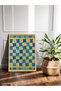Blue Gold Spiral One Piece Wooden Framed Painting - 2