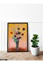 Flower Bouquet in a Vase Single Piece Black Wooden Framed Painting - 2