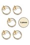 5 Pcs Ring Pendulum Handle Set - Top Screw Chair Back and Furniture Handle - 60 mm Gold Yellow
