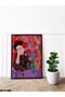 Red Roses and Woman One Piece Black Wooden Framed Painting - 2