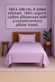 Fitted Sheet for Single Bed, 100% Cotton, Sewn at 4 Corners, 1 Pillowcase as a Gift, Size 160×240