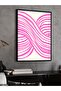 Pink Striped One Piece Black Wooden Framed Painting - 3