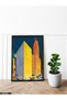Neon Metropol One Piece Black Wooden Framed Painting - 2