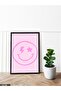 Pink Smiling Face One Piece Black Wooden Framed Painting - 2