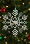 30 cm Giant Snowflake Hard Plastic Glittery White Shiny Christmas Pine Tree Ornament New Year Tree Decor - 4