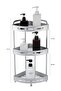 Aluminum Rustproof 3-Tier Bathroom Corner Shelf Rack Bath Organizer - 4