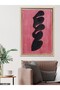 Picasso Red Background Black Figure One Piece Wooden Framed Painting