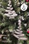 Silvery Silver Tree Shaped Christmas Tree Ornament Set of 2