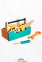 6 Piece Repair Kit + Bag Colorful Wooden Children's Repair Bag, Educational - 3